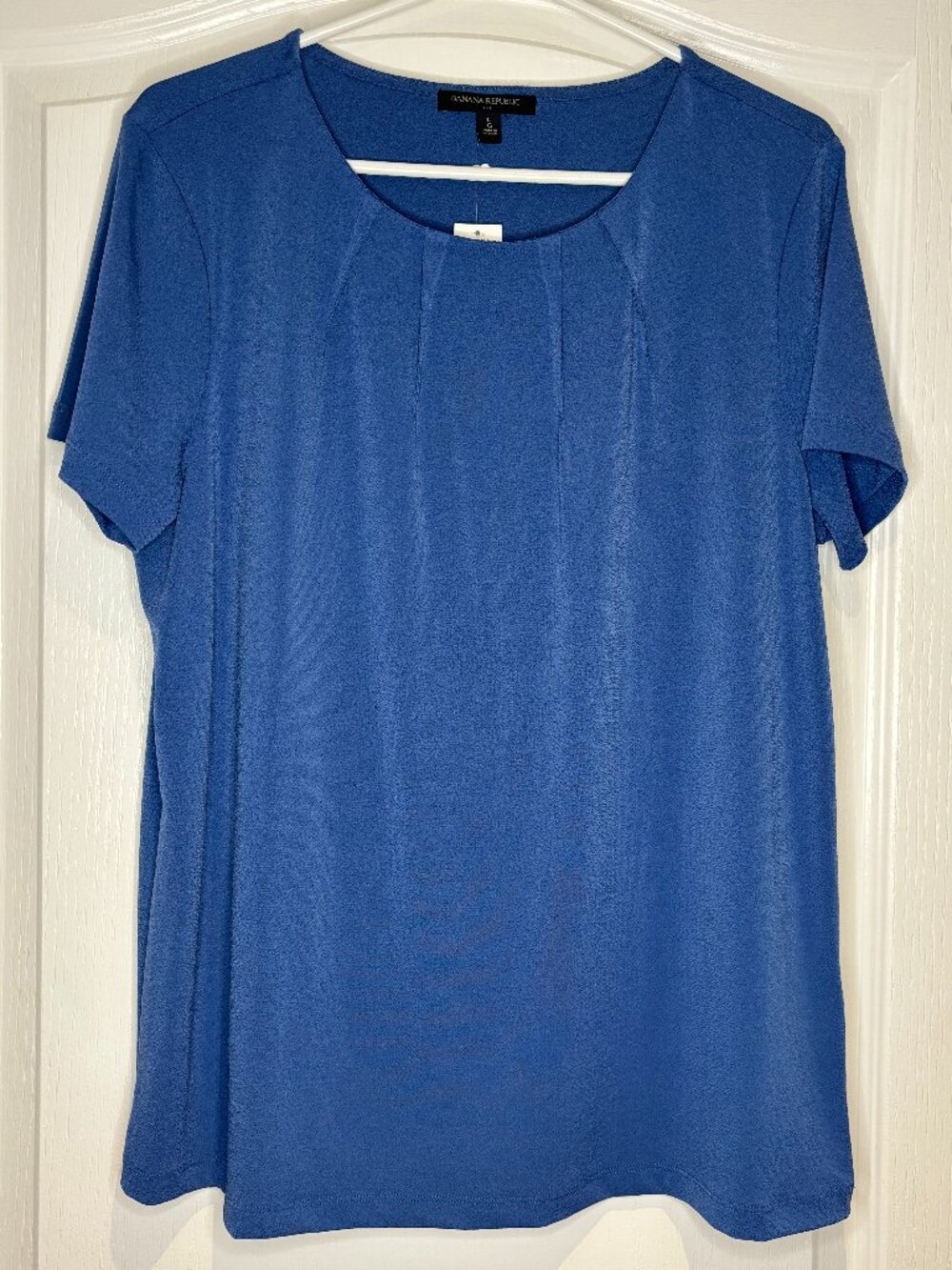 Banana Republic Blue Short Sleeve Blouse Large BNWT
